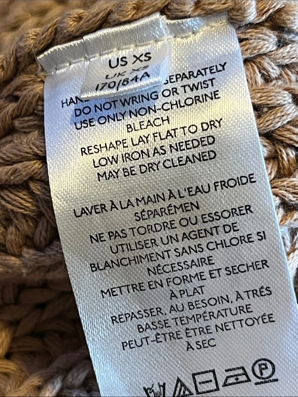 Free People Sweet Nothing Cotton Cardi Sandcastle Chunky Cropped Sweater SZ XS
